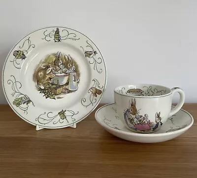 Buy Rare 1950s Wedgwood Barlaston Beatrix Potter Peter Rabbit Trio • 10.50£