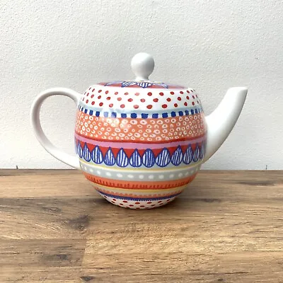 Buy Oilily Classic Teapot Ceramic Fair Isle Rainbow Red Discontinued • 24£