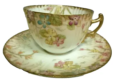 Buy Antique Aynsley Cup & Saucer Multicolor Handpainted Wild Flowers Gold Trim C1891 • 37.92£