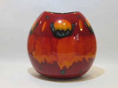 Buy Poole Pottery Ceramic 'volcano' Pattern Purse Form Vase 18.5cm Tall  (2) • 105£