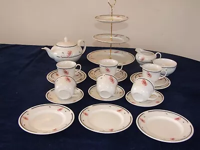 Buy Johnson Bros.   Summerfields  Teaset  -  6trios With Teapot & 3 Tier Cake Stand • 19.99£