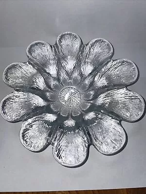 Buy Vintage Holmegaard Glass Shallow Daisy Flower Bowl/dish Chunky Textured  18 Cm • 15£