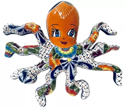 Buy Talavera Octopus Wall Fish Folk Art Mexican Pottery 20  Large Nautical Figure • 139.63£