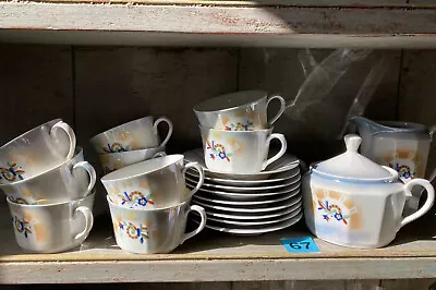 Buy Rare CHINA Art Deco Tea Set For 10 -  Stunning Set  Impressed Number To Base • 60£
