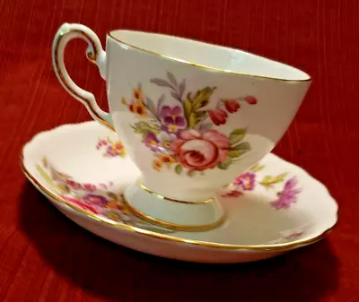Buy Vintage Royal Tuscan Floral Fine Bone China Tea Cup And Saucer, Made In England • 14.39£