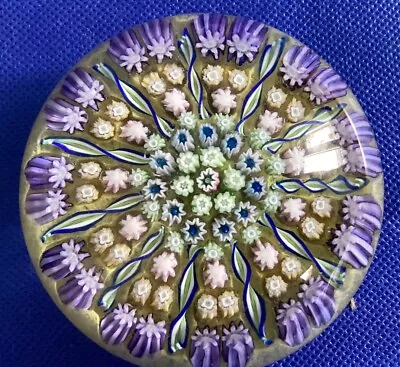 Buy Vintage Perthshire PP1 Spoke Yellow Ground Glass Millefiori Paperweight Pre1978 • 36£