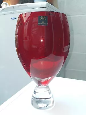 Buy Huge Royal Doulton Red Glass Vase ~ 31.5cm Tall • 64.99£