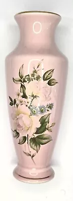 Buy Pink Vase With Floral Rose Pattern Art Deco Mid-Century Modern Boho Unmarked • 16.58£