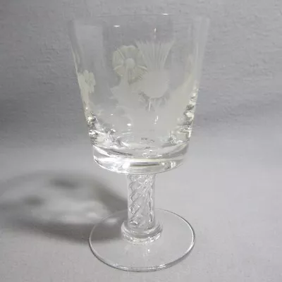 Buy Stuart Air Twist Water Or Wine Cut Glass Stem W/ Irish Thistle, Shamrock, Leeks • 47.98£