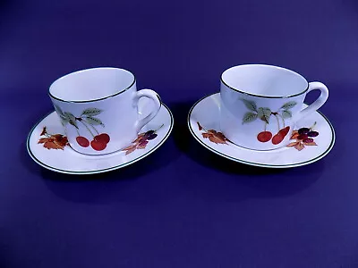 Buy Royal Worcester Evesham Vale Cups & Saucers X 2 • 11.90£
