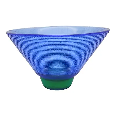 Buy Hadeland Art Glass Bowl Candle Holder 6  Blue Green Textured Scandinavian Norway • 37.14£