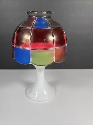 Buy MCM WESTMORELAND Stained Flash Glass FAIRY LAMP Light Candle Holder Milk Glass • 33.15£