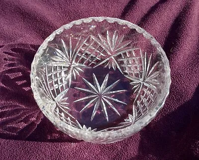 Buy Lovely Vintage Clear Crystal Cut Glass Bowl Diameter 12cm / 4 ¾” VGC • 6£