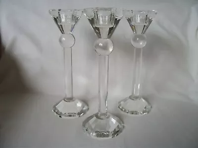 Buy  Set Of 3 Prism Style Candleholders – Ref 2965 • 19.50£