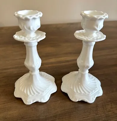 Buy Pair Of Wedgwood Countryware White Porcelain Candlesticks -  5.75” High • 32£