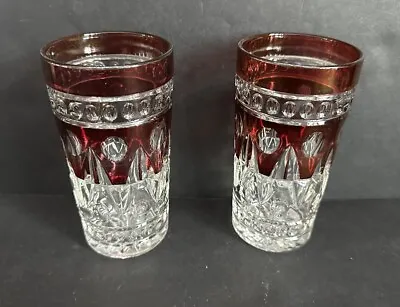 Buy 2 Vintage Indiana Glass Ruby Red Tumblers • 18.90£