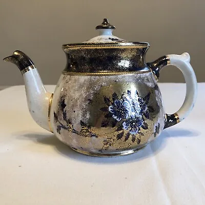 Buy Antique Arthur Wood Blue & Gold Flower Teapot • 9.99£