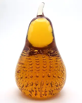 Buy Whitefriars Patt. Number 9892 Controlled Bubble Pear Paperweight In FLC Gold • 150£