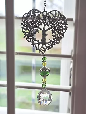 Buy Crystal Prism Heart Shaped Tree Sun Catcher Window Light Catching Ornament • 7.95£