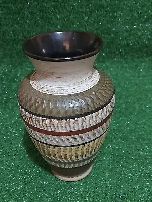 Buy Vintage West German Studio Stoneware Pottery Vase Dee Cee Textured 150 20 • 16.99£