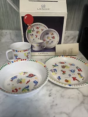 Buy Vintage LENOX Teacher's Pet 3 Piece Children's China Set Ceramic Cup Bowl Plate • 37.88£