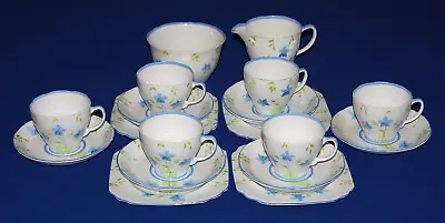 Buy Vintage Sampson Smith Old Royal China Hand Painted Blue Floral 18 Piece Tea Set. • 24.99£