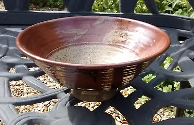 Buy Andrew Hague Studio Pottery Mashiko Style Stoneware Kaki Glaze Large Bowl • 34£