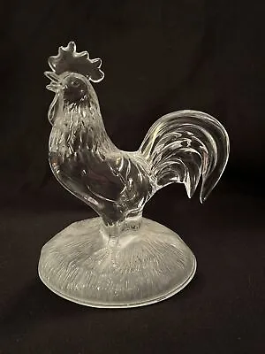 Buy Vintage Clear / Frosted Rooster Figurine 7'' Tall • 12.54£