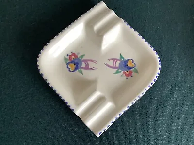 Buy Poole Pottery Ashtray Tray #468 Hand Painted Traditional Style 14 Cm Square 1970 • 4£
