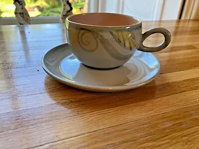Buy Vintage Denby Peasant Ware Stoneware Tea Cup And Saucer • 8£