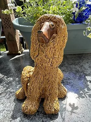 Buy Vintage Yare Pottery Seated Afghan Dog Ornament Spaghetti  8” Tall Rare Piece • 35£