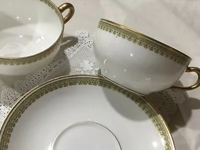 Buy Vintage Theodore Haviland China 2 Cups And 1 Saucer; Schleiger 629; Limoges • 19.30£