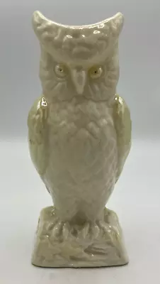 Buy Belleek Irish Horned Owl Vase Cream Yellow 8 1/4  Porcelain Gold 7th Mark • 17.24£