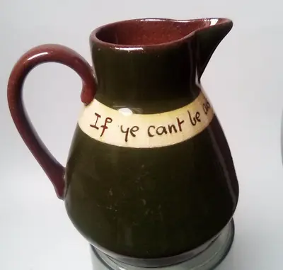 Buy EXETER  POTTERY  Green Jug With Motto  12.5 Cm Vintage • 10£