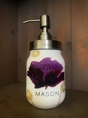 Buy Emma Bridgewater Purple Poppy Mason Jar  Soap Dispenser • 20£