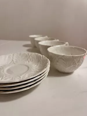 Buy Coalport Country Ware White Bone China. Set Of 4 Cups & 4 Saucers • 39.99£