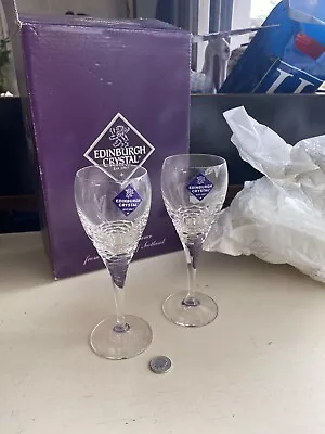 Buy Pair Edinburgh Crystal Small Wine Glasses In Box  • 0.99£