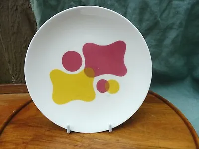 Buy Susie Cooper Tea Plate In Harlequinade C1968 In Pink & Yellow • 7£
