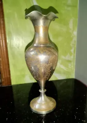 Buy Rare Vintage Silver Filigree Embroidered Antique Vase • 144.07£