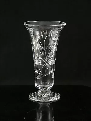 Buy Stuart Crystal Cut Glass Trumpet Shaped Vase Beautiful • 8£