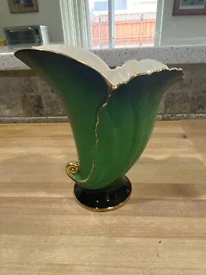 Buy Carlton Ware Vert Royale Vase-England-Green-Gold Trim-6  Iridescent Interior • 22.08£
