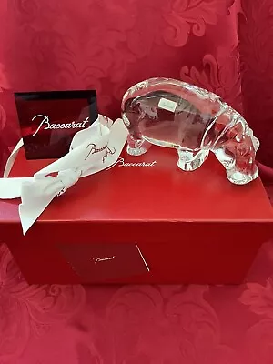 Buy NIB FLAWLESS Exquisite BACCARAT France Glass 6.5” Crystal HIPPOPOTAMUS Figurine • 288.16£