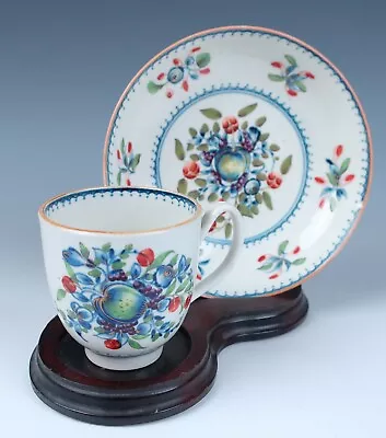 Buy Dr Wall Worcester Crescent Mark Gilded Fruit Cup Saucer Antique Porcelain Royal • 447.61£