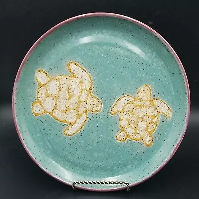 Buy KELLER Pottery Handcrafted Teal 10.75  Ocean Themed Center Plate / W Sea Turtles • 18.88£