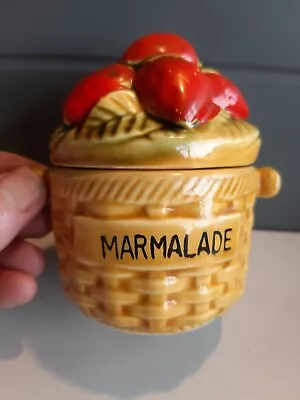 Buy Vintage 1950s Ceramic Basket Strawberry Marmalade Pot Kitsch Pottery Japan Made • 5£