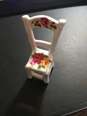 Buy Bone China Miniature Chair Cottage Rose Dolls House • 5£