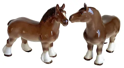 Buy Two Vintage Beautiful Lomonosov Shire Horse Figures One With Ussr Stamp • 19.99£