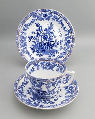 Buy Vintage Blue & White Transferware Trio - Burmah Pattern - Doric / Royal Albion • 9.99£
