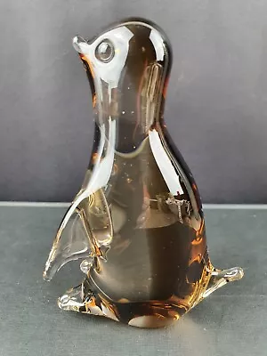 Buy Murano Vincento Nason & Co. Smokey Brown & Clear Penguin Art Glass Ornament  • 25£