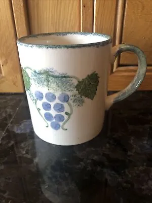 Buy Poole Pottery Vineyard Grapevine Grapes Mug  Hand Painted Spongeware Cream Green • 9.99£